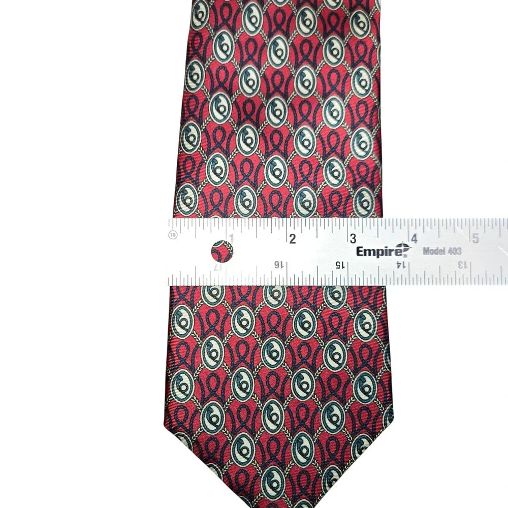 Bert Pulitzer Collectors‎ Edition Red Nautical Rope Silk Tie Made in USA
